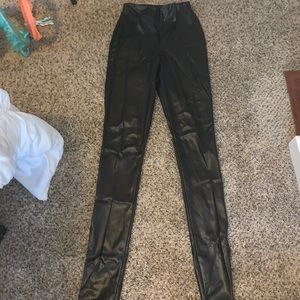 Black fake leather pants